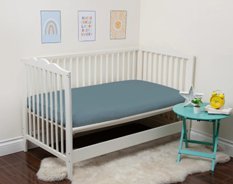 Bamboo Cotton Crib-Sized Fitted Sheet - Spruce