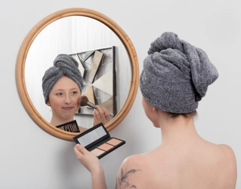 Charcoal Infused Cotton Hair Wrap, Grey