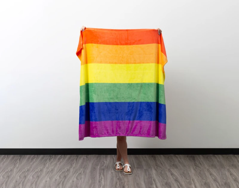 Rainbow Fleece Throw