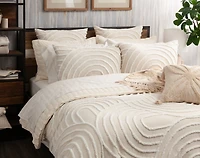 Sonrisa Duvet Cover, Cotton, Geometric, White,