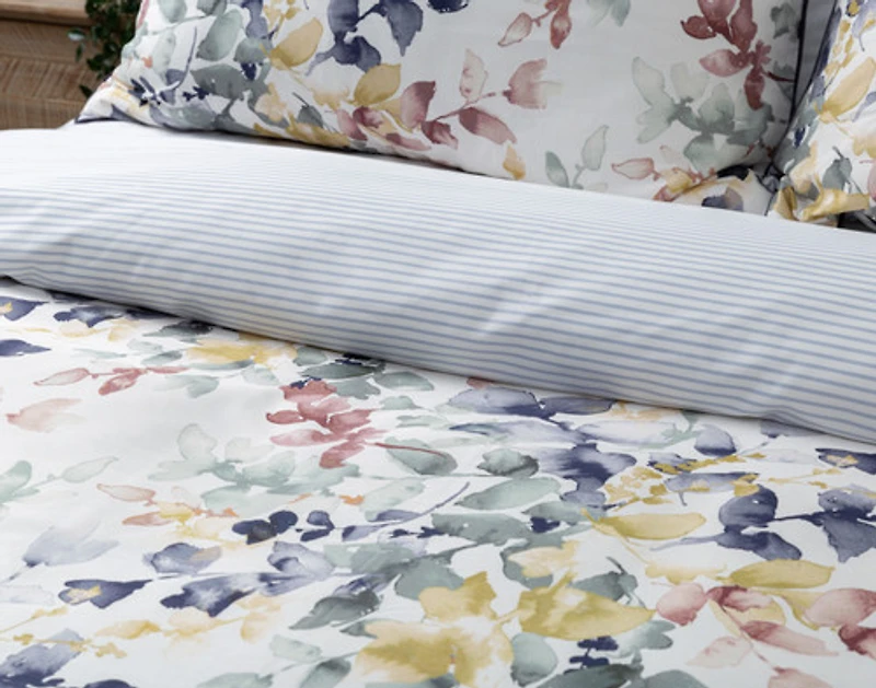 Whim Duvet Cover, Bamboo Cotton, Botanical, White, King