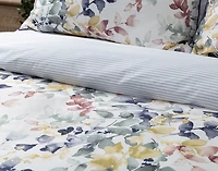 Whim Duvet Cover, Bamboo Cotton, Botanical, White, King