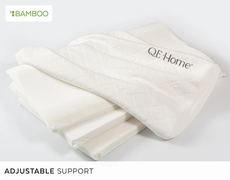 Cirrus Bamboo Adjustable Memory Foam Pillow, White,