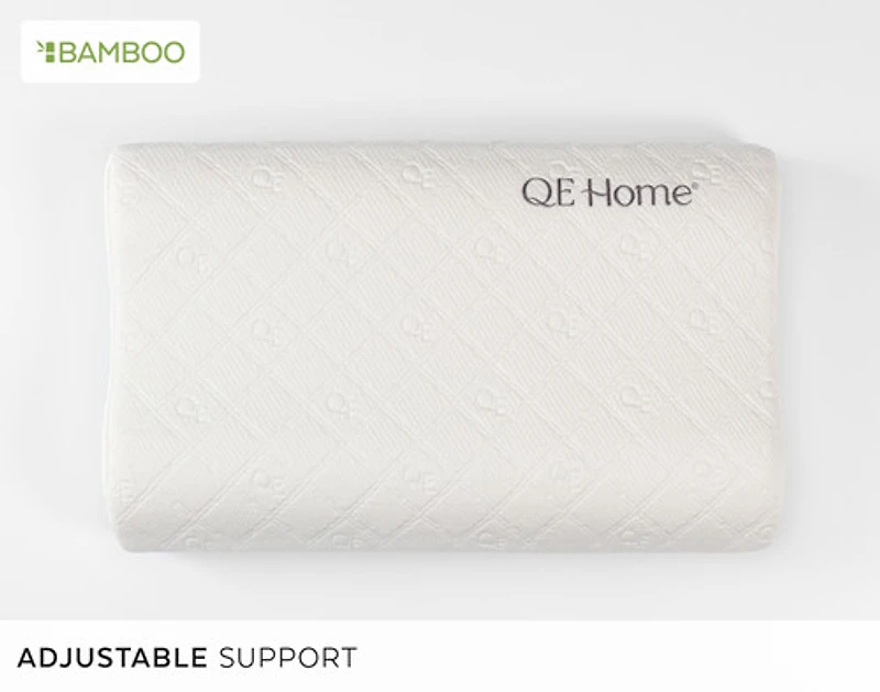 Cirrus Bamboo Adjustable Memory Foam Pillow, White,