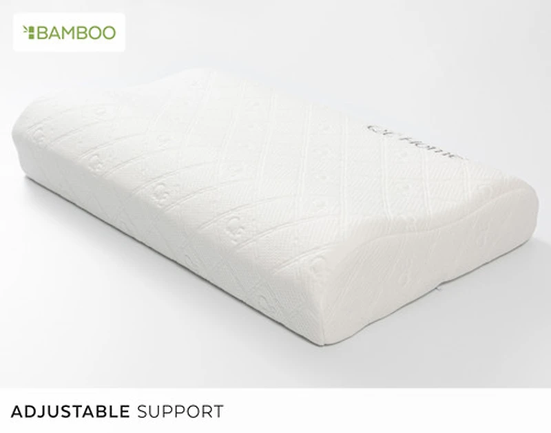 Cirrus Bamboo Adjustable Memory Foam Pillow, White,