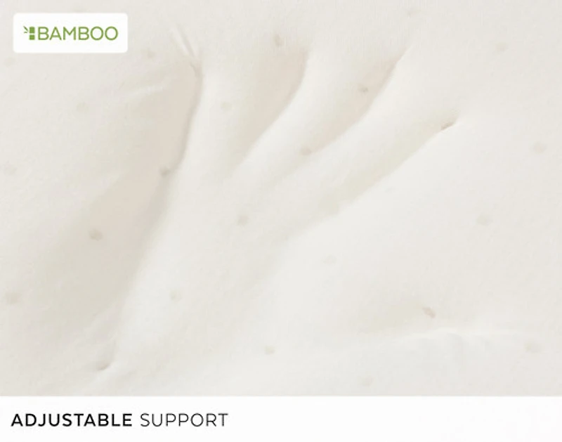 Cirrus Bamboo Adjustable Memory Foam Pillow, White,