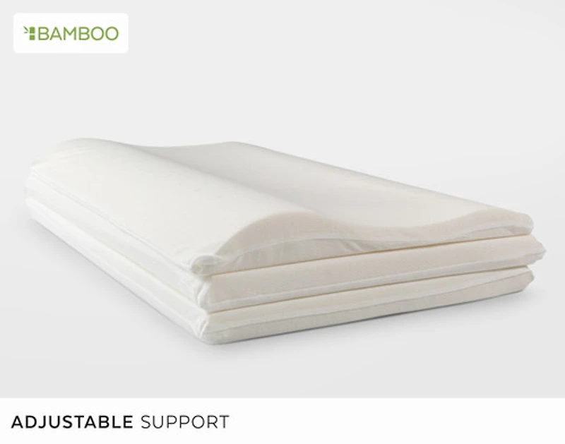 Cirrus Bamboo Adjustable Memory Foam Pillow, White,