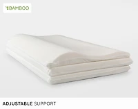 Cirrus Bamboo Adjustable Memory Foam Pillow, White,