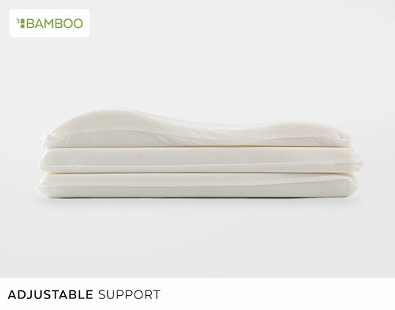 Cirrus Bamboo Adjustable Memory Foam Pillow, White,