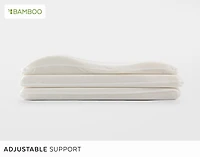 Cirrus Bamboo Adjustable Memory Foam Pillow, White,
