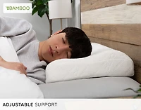 Cirrus Bamboo Adjustable Memory Foam Pillow, White,