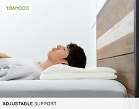 Cirrus Bamboo Adjustable Memory Foam Pillow, White,