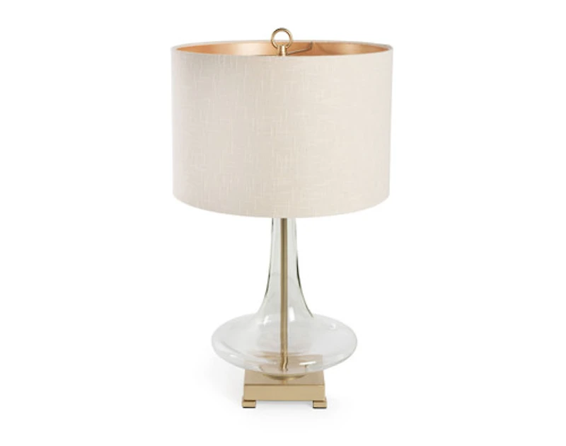 Edith Clear Glass Table Lamp, Gold