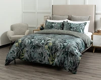 Thistledown Duvet Cover, Bamboo Cotton, Botanical, Green,