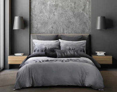 Plateau Duvet Cover, TENCEL Lyocell, Scenic, Grey,