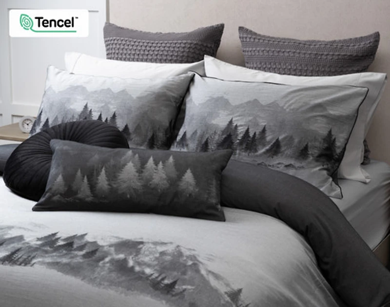 Plateau Duvet Cover, TENCEL Lyocell, Scenic, Grey,