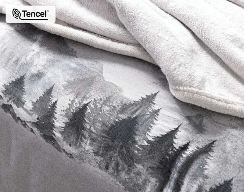 Plateau Duvet Cover, TENCEL Lyocell, Scenic, Grey,