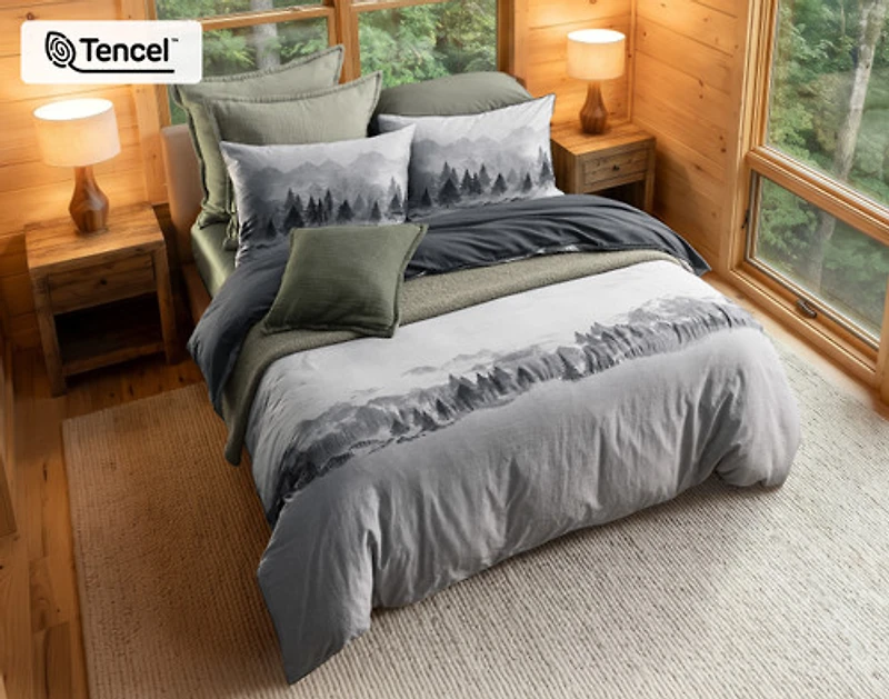 Plateau Duvet Cover, TENCEL Lyocell, Scenic, Grey,