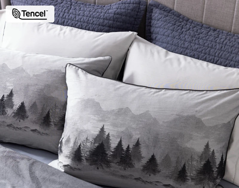 Plateau Pillow Sham, Scenic, Grey,