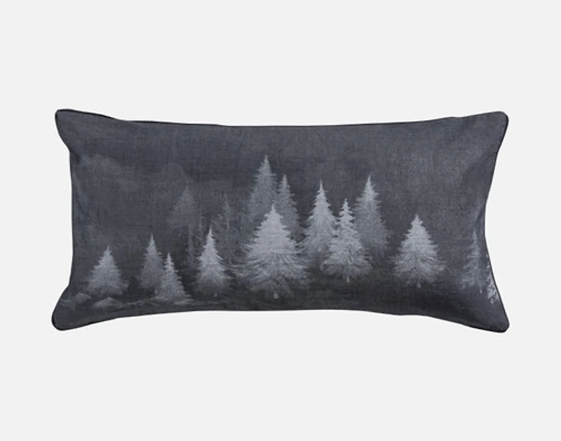 Plateau Boudoir Pillow Cover, Scenic, Grey, 24" x 12"