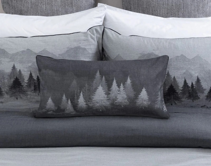 Plateau Boudoir Pillow Cover, Scenic, Grey, 24" x 12"