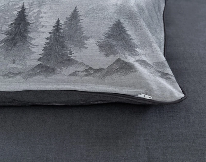 Plateau Boudoir Pillow Cover, Scenic, Grey, 24" x 12"