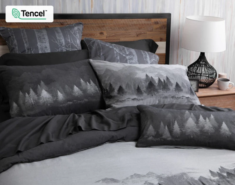 Plateau Boudoir Pillow Cover, Scenic, Grey, 24" x 12"