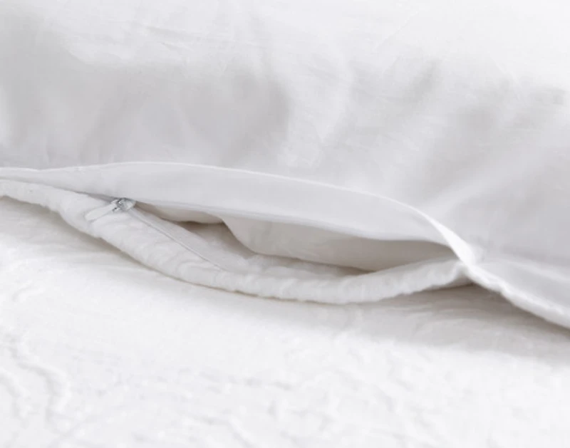 Corinthia Duvet Cover, Cotton, Geometric, White,