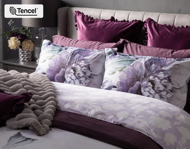 Divine Duvet Cover, TENCEL Lyocell, Floral, White,