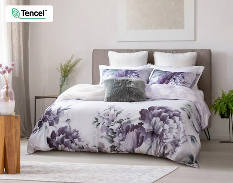 Divine Duvet Cover, TENCEL Lyocell, Floral, White,
