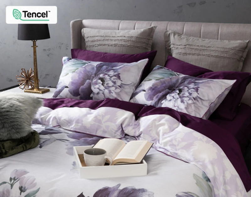 Divine Duvet Cover, TENCEL Lyocell, Floral, White,