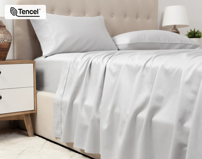 Eucalyptus Luxe Flat Sheet - Silver