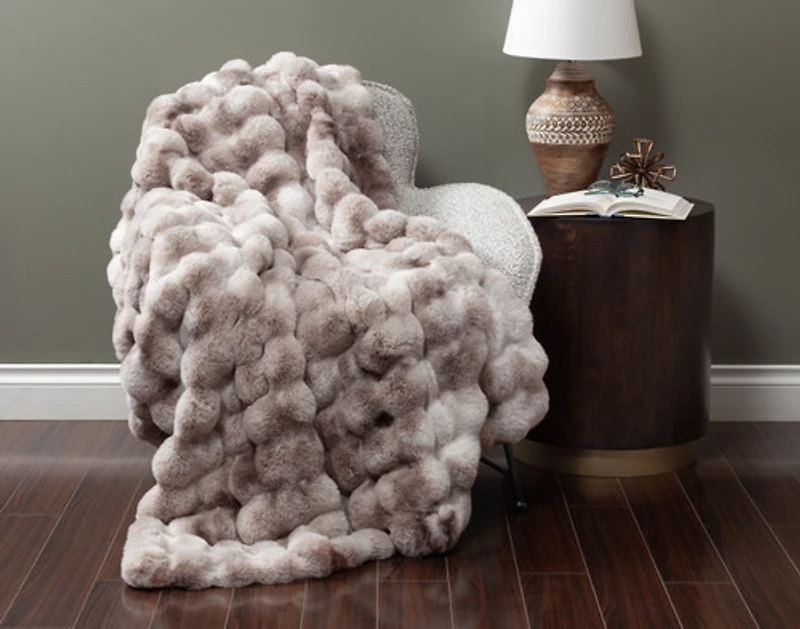 Bubble Faux Fur Throw