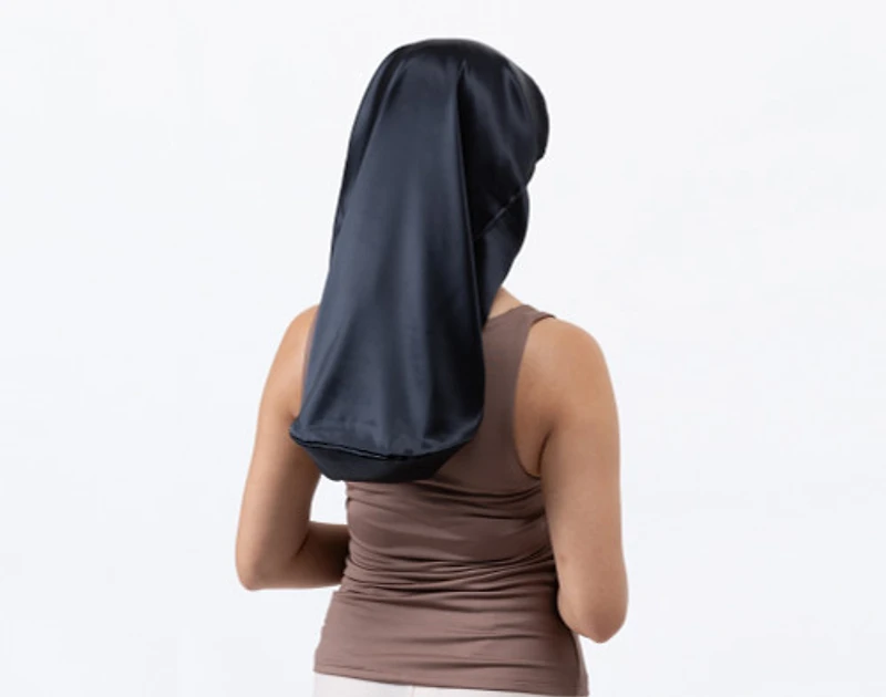 100% Mulberry Silk Sleep Cap, Black