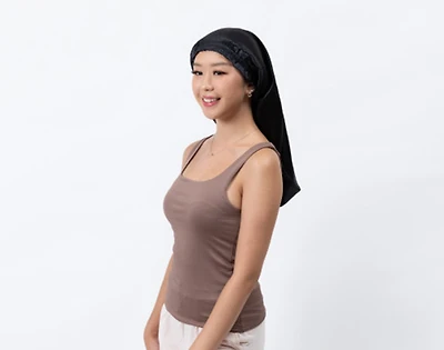 100% Mulberry Silk Sleep Cap, Black