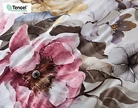 Braganza Duvet Cover, TENCEL Lyocell, Floral, White, King