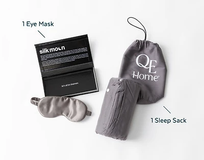 Sleep Sack & Eye Mask Travel Set, Grey