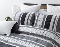 Dash Duvet Cover, Cotton, Geometric, White,