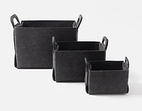 Collapsible Felt Basket, Grey,