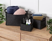 Collapsible Felt Basket, Grey,