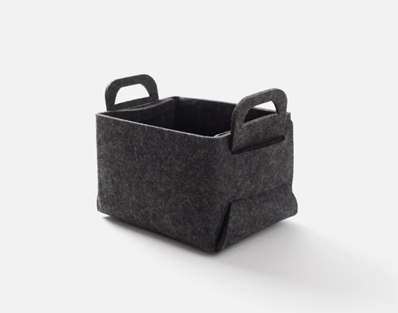Collapsible Felt Basket, Grey,