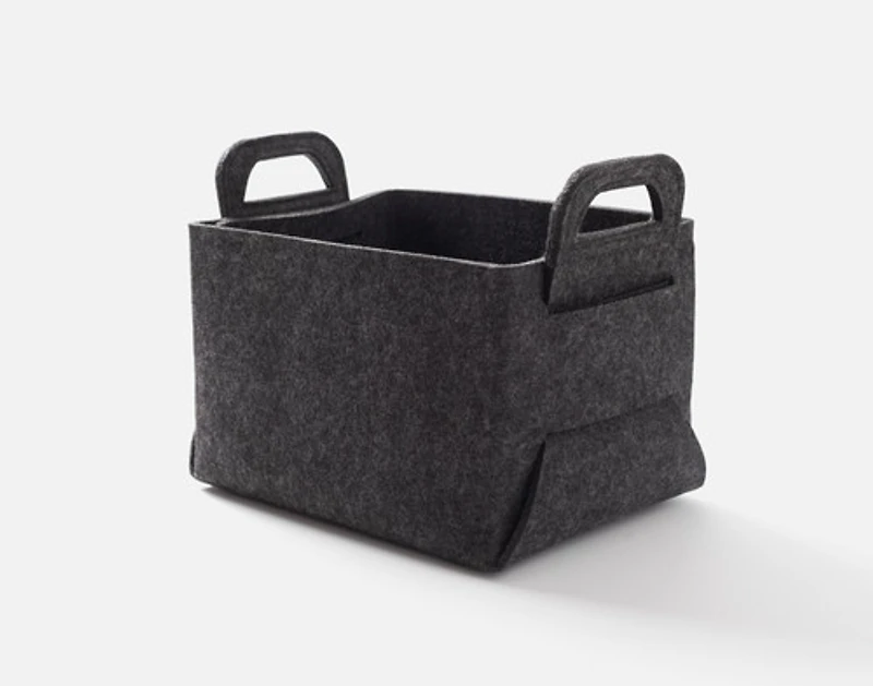 Collapsible Felt Basket, Grey,