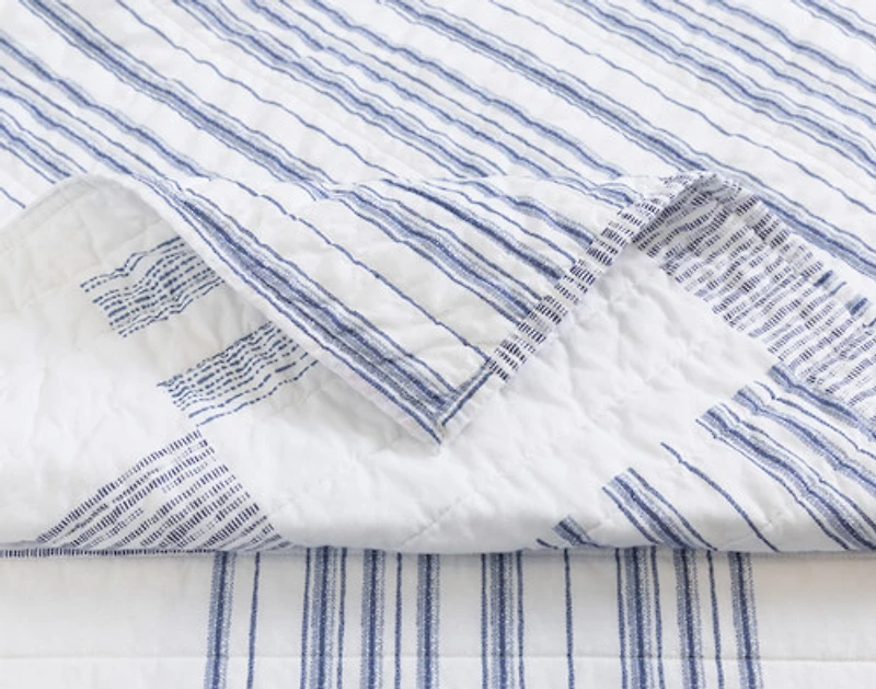 Frankie Cotton Quilt Set, White,