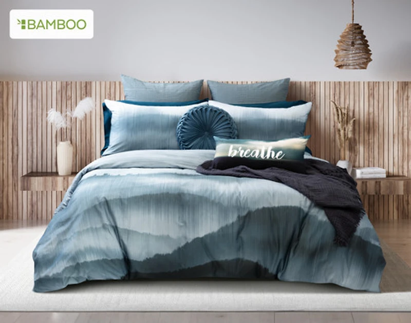 Horizons Duvet Cover, Cotton, Bamboo Scenic, Green,