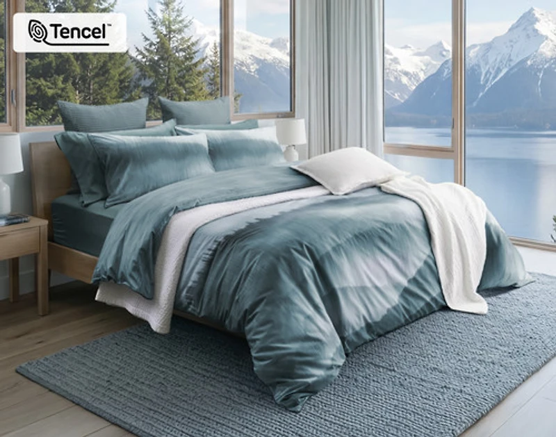 Horizons Duvet Cover, Cotton, Bamboo Scenic, Green,