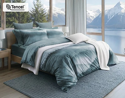 Horizons Duvet Cover, Cotton, Bamboo Scenic, Green,