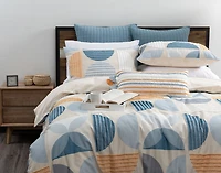 Nora Duvet Cover, Cotton, Geometric, Beige,