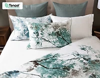Canopy Duvet Cover, TENCEL Lyocell, Botanical, Green,