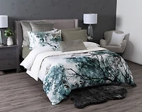 Canopy Duvet Cover, TENCEL Lyocell, Botanical, Green,