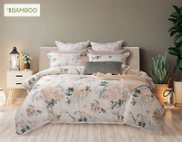 Cabana Duvet Cover, Bamboo Cotton, Floral, White,